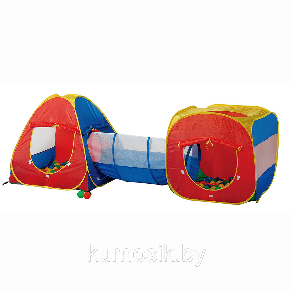 Игровая палатка с мячиками (100 шт) Calida "Конус+квадрат+туннель" арт. 629s