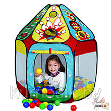 Игровая палатка с мячиками (100 шт) Calida "Домик спорт" арт.678