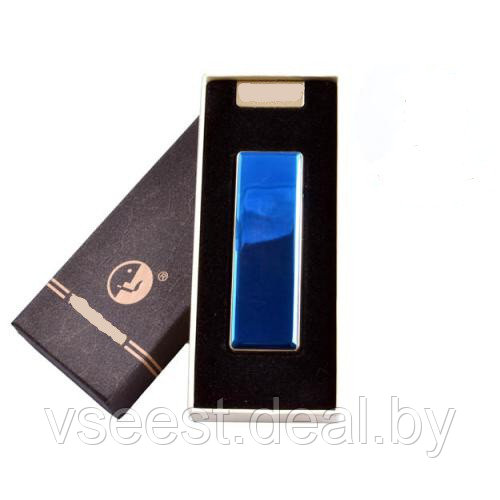 Зажигалка электронная с USB узкая в подарочной упаковке Синяя, Золотая,Черная - фото 1 - id-p73118063