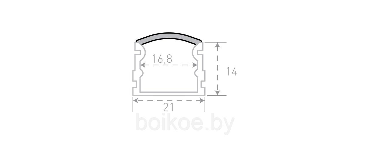 Профиль накладной светодиодный с полукруглым экраном Round SF-2121-RD (2 м., комплект) - фото 4 - id-p73141394