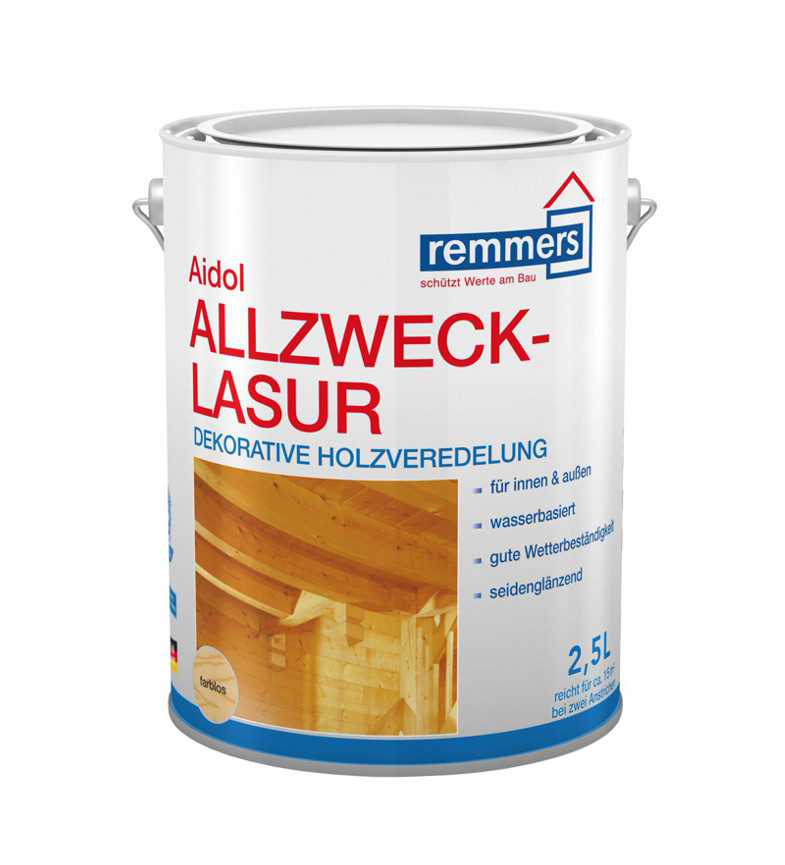 Remmers Aidol Allzweck-Lasur, 5л - Акрилатно-алкидная лазурь на водной основе для древесины | Реммерс