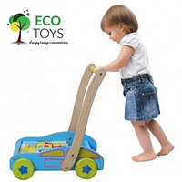 Набор деревянный Eco Toys 2114 "Машина-ходунки и 40 кубиков"