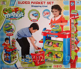 Набор для игры в магазин Супермаркет 008-85 с тележкой, 80 см высота, овощи, фрукты купить в Минске