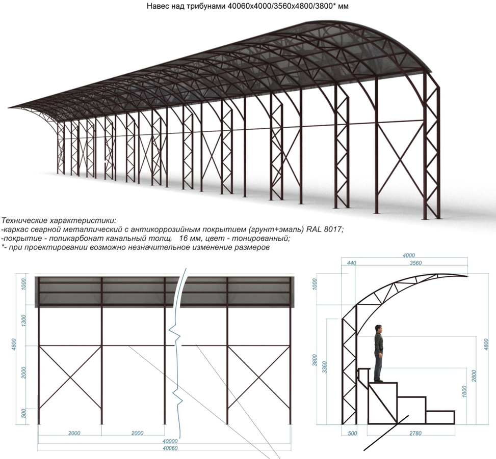 Трибуна с навесом. - фото 1 - id-p73189780