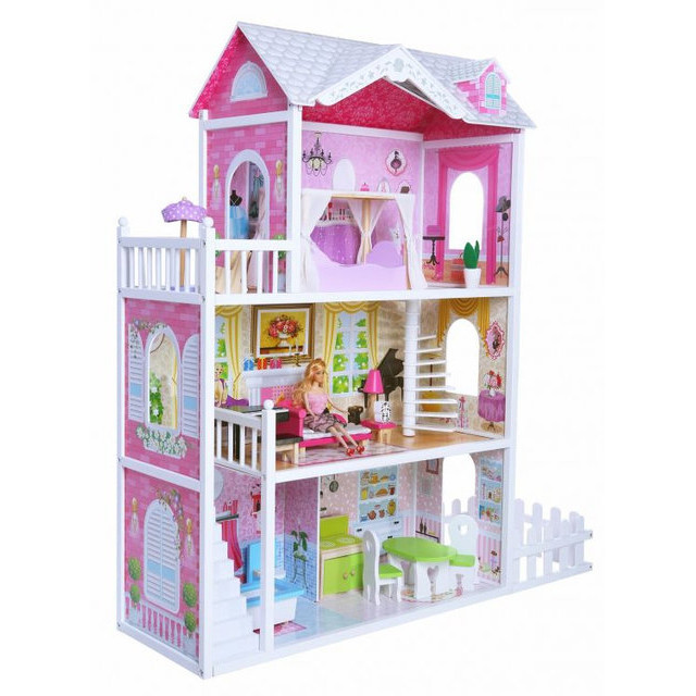 Коттедж идеально подходит для большой куклы Барби, которая в этом доме будет чувствовать себя как во дворце.