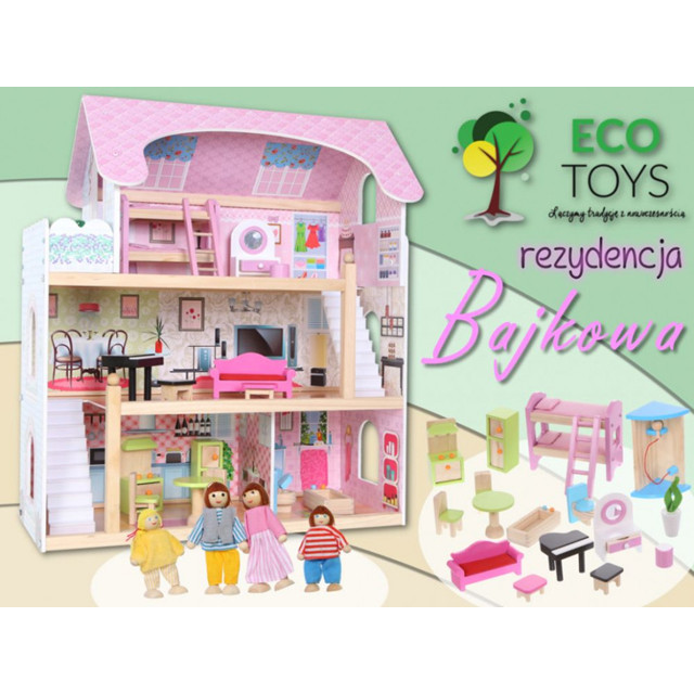 Кукольный домик Eco Toys Residence Bajkowa 4110 деревянный - фото 2 - id-p73195713