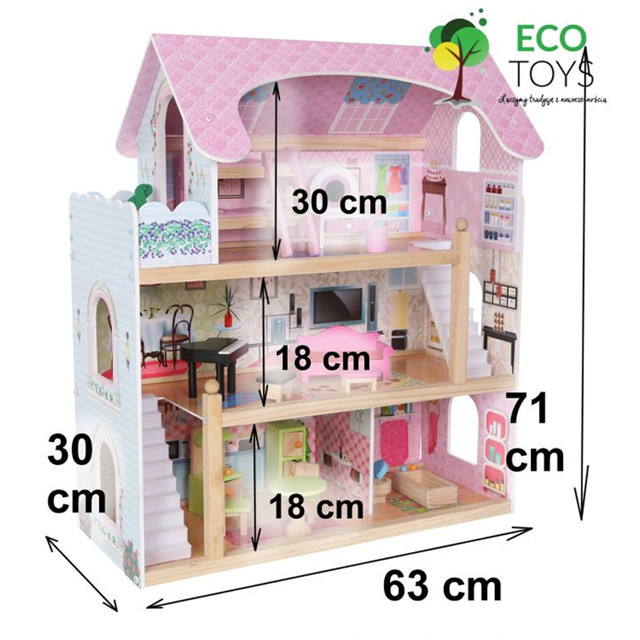 Кукольный домик Eco Toys Residence Bajkowa 4110 деревянный - фото 5 - id-p73195713