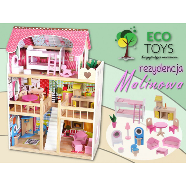 Кукольный домик Eco Toys Residence Malinowa 4109 деревянный - фото 4 - id-p73195775