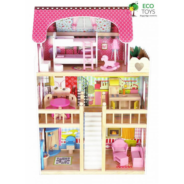 Кукольный домик Eco Toys Residence Malinowa 4109 деревянный - фото 5 - id-p73195775