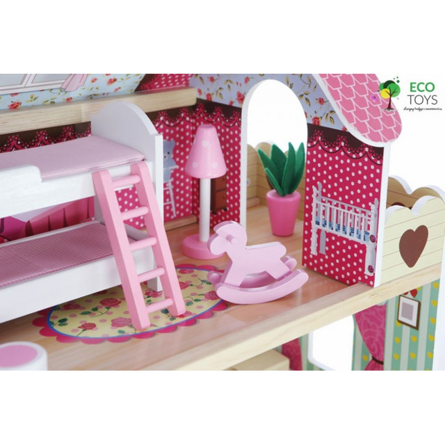 Кукольный домик Eco Toys Residence Malinowa 4109 деревянный - фото 6 - id-p73195775