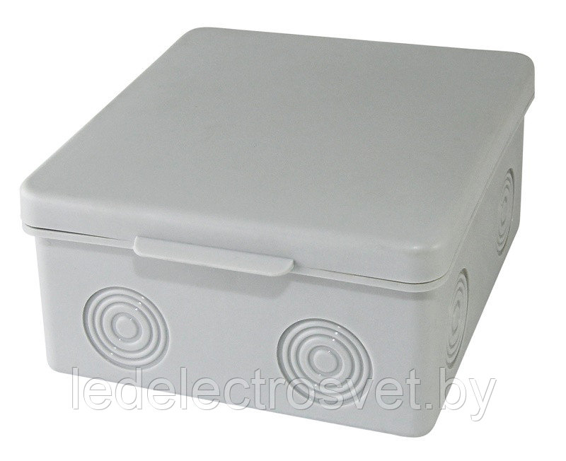 Распаячная коробка ОП 80х80х50мм, крышка, IP54, 7вх., без гермовводов