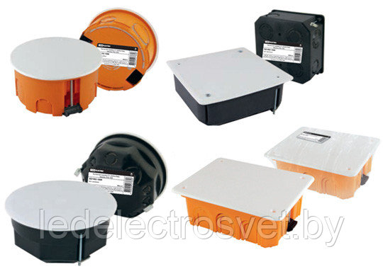 Установочная коробка СП D73х45мм, саморезы, метал. лапки, IP20 - фото 1 - id-p73251995