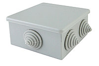 Распаячная коробка ОП 80х80х40мм, крышка, IP44, 6 вх. инд. штрихкод