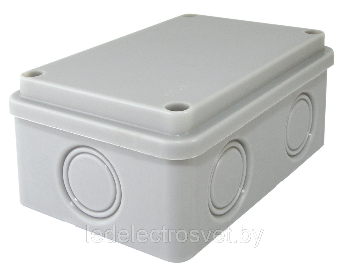 Распаячная коробка ОП 80х80х50мм, крышка, IP54, 7вх., без гермовводов, инд. штрихкод