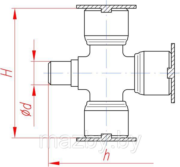 Крестовина 434.130-2201025 (39x118) карданного вала ЗИЛ-130, УРАЛ 130-2201025 Трактор Т-150 150.41.045 - фото 3 - id-p4244791