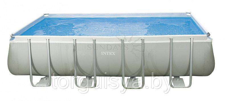 26352 Каркасный бассейн Ultra Frame 549х274х132см, Intex + песочный фильтр-насос 4500л\ч, лестница, тент, подстилка