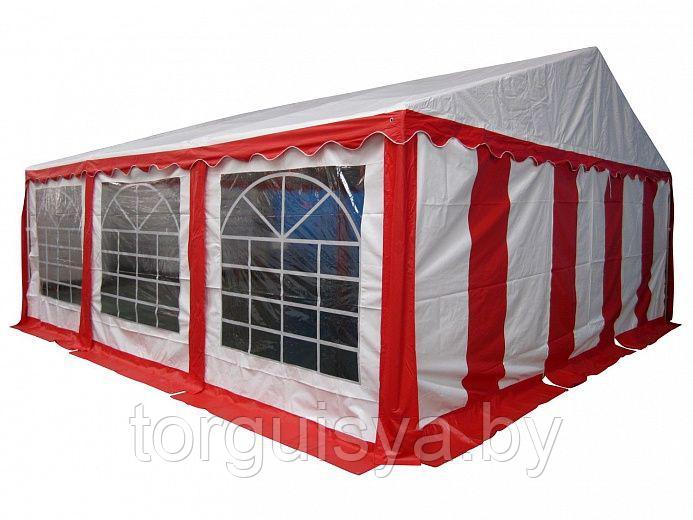 6x6м, P66201R Тент-шатер ПВХ, цвет белый с красным - фото 1 - id-p73288008
