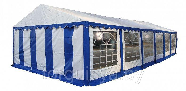 5x12м,C625125/512201, тент-шатер ПВХ, цвет белый с синим