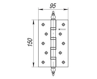 Петля универсальная Fuaro 4BB/E 150 мм, Матовая бронза - фото 2 - id-p73288998