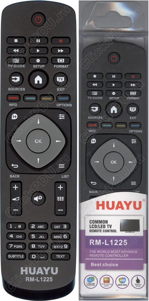 Huayu for Philips RM-L1225 LCD универсальный пульт (серия HRM1216)