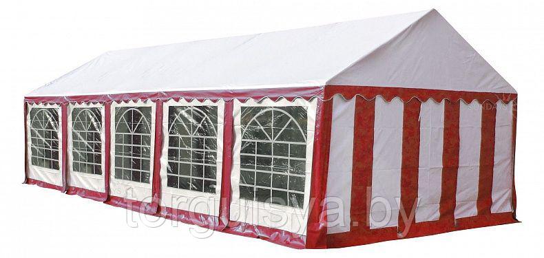4x10м, Р410201R Тент-шатер ПВХ, цвет белый с красным, фото 2