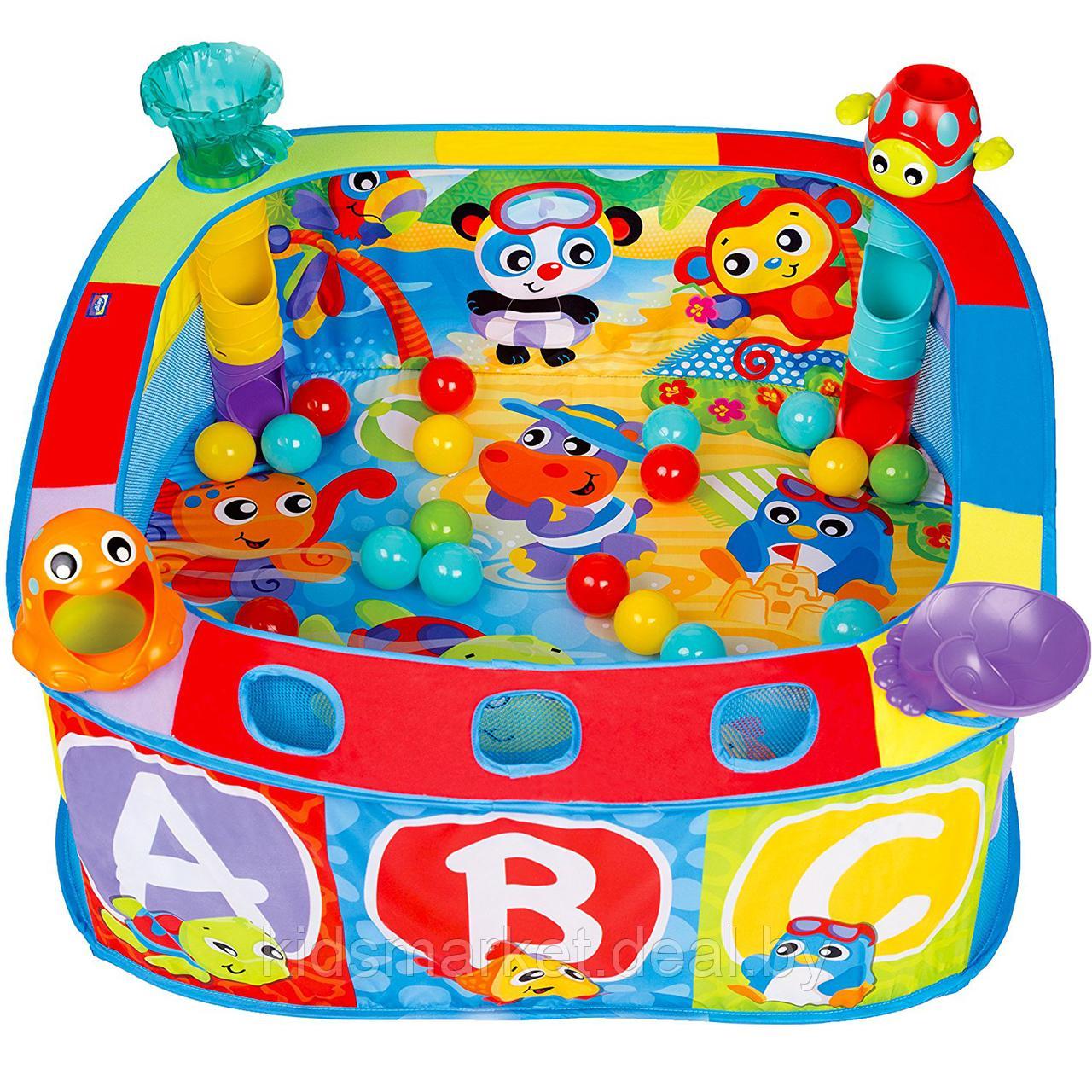 Детский развивающий коврик Playgro 0186366 Pop and Drop Activity Ball Gym + 30 мячиков - фото 2 - id-p73401518