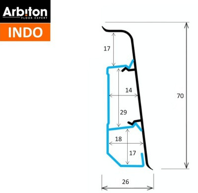 Плинтус Arbiton Indo LM 70 Дуб Дымчатый - фото 2 - id-p73410242