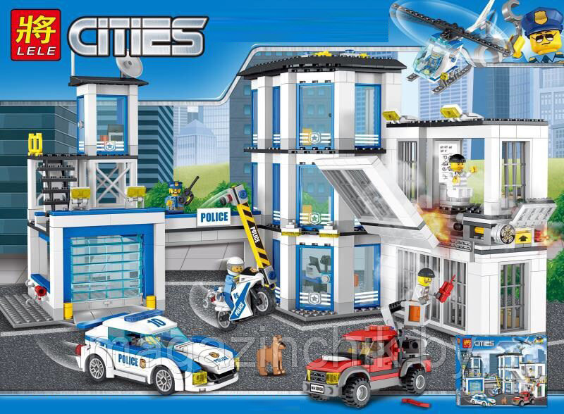 Конструктор 39058 Большой полицейский участок, 965 деталей аналог LEGO City (Лего Сити) 60141