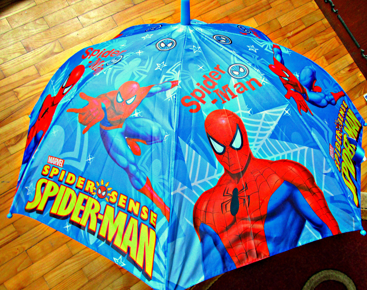 Детский зонт трость Spider-Man "человек паук " со свистком - фото 1 - id-p73418036