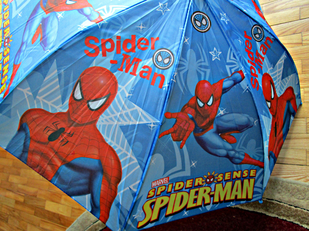 Детский зонт трость Spider-Man "человек паук " со свистком - фото 2 - id-p73418036