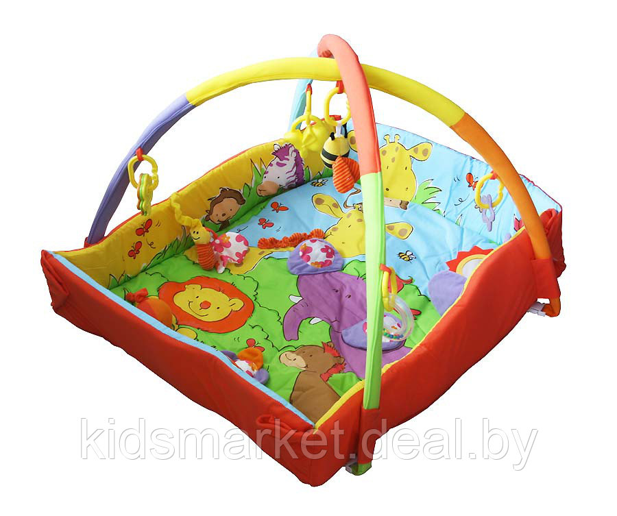 Детский развивающий коврик с бортиками Baby Mix Zoo Зоопарк - фото 1 - id-p73426647