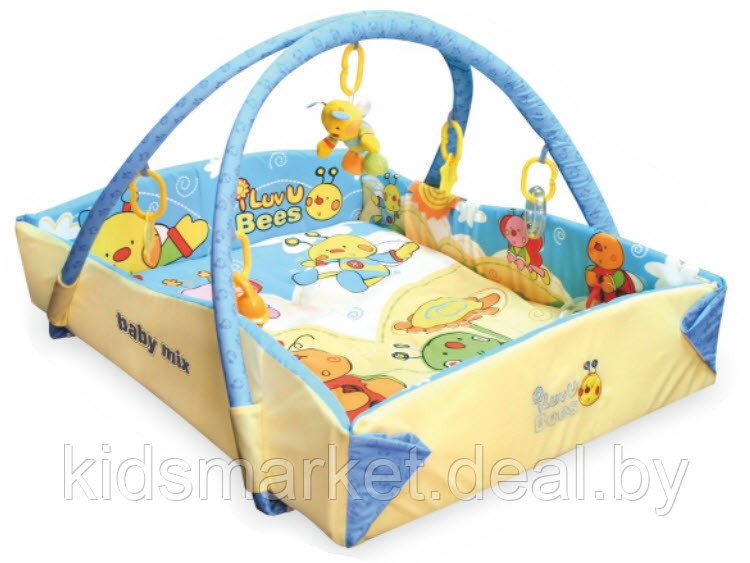 Детский развивающий коврик с бортиками Baby Mix 3261Q "Пчелки" - фото 1 - id-p73426665