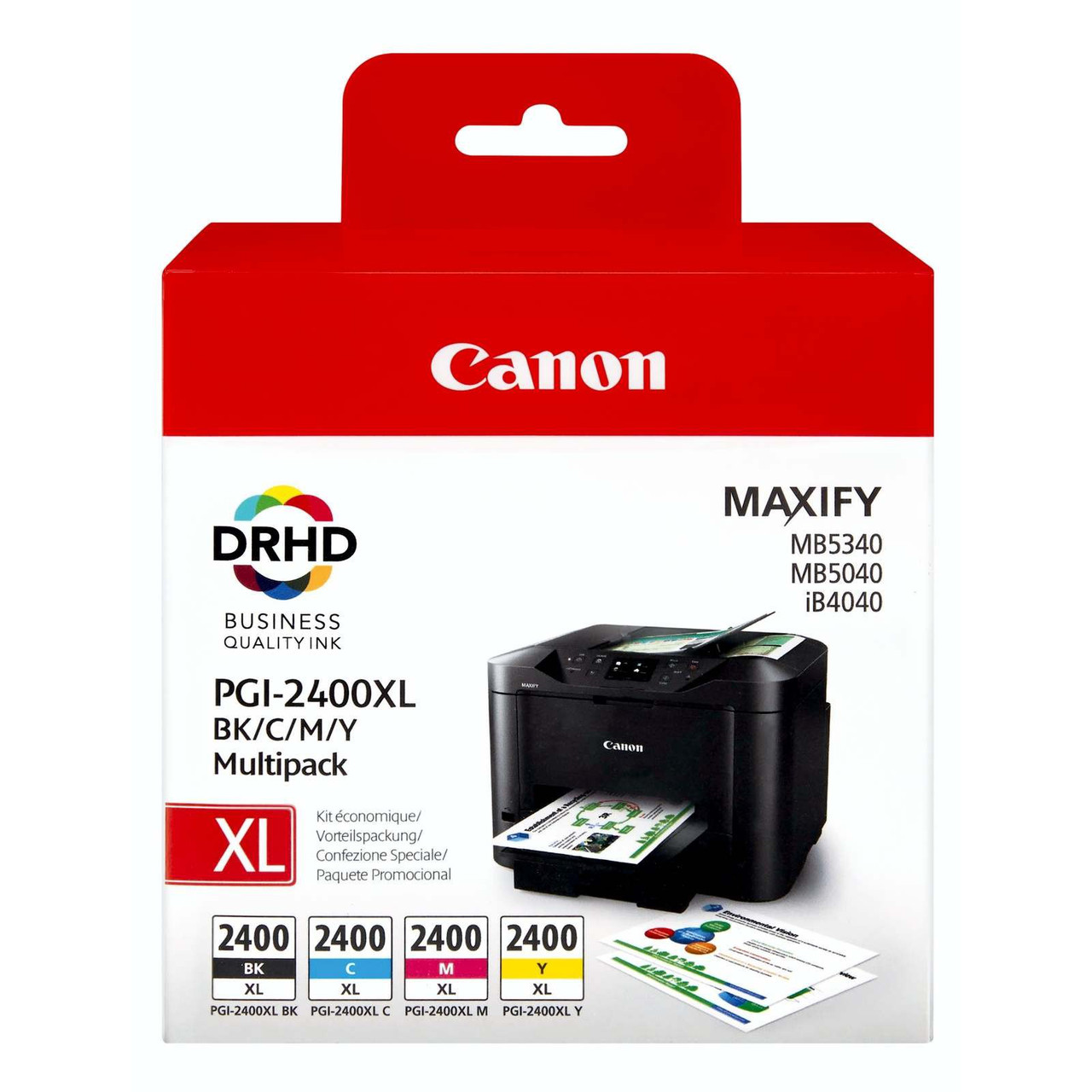 Набор картриджей PGI-2400XL/ 9257B004 (для Canon MAXIFY iB4040/ iB4140/ MB5040/ MB5140/ MB5340) C/ M/ Y/ Bk