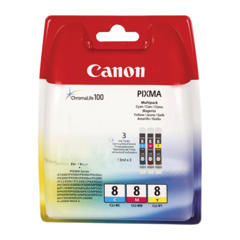 Набор картриджей CLI-8/ 0621B029 (для Canon PIXMA MP500/ MP520/ MP600/ MX700/ MP810/ MX850/ iP3300) C/ M/ Y