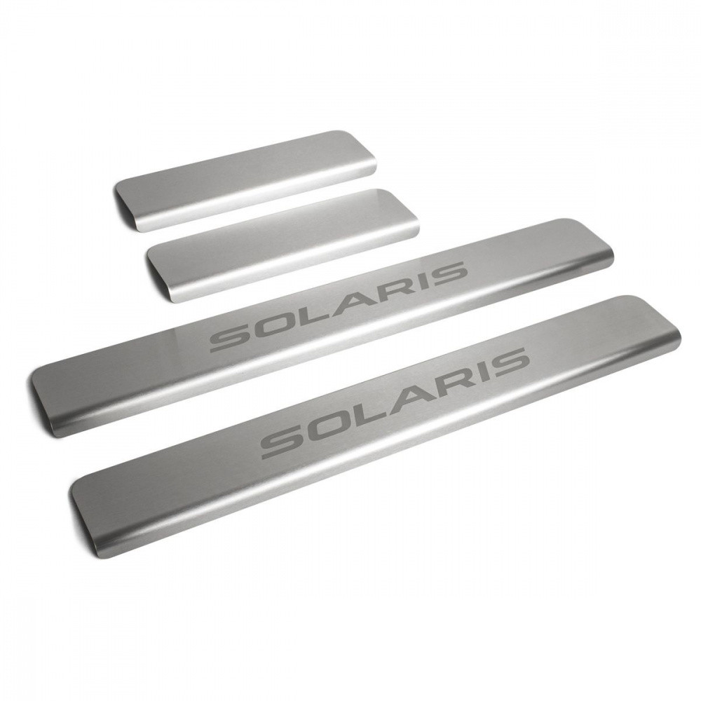 Накладки на пороги Hyundai Solaris 2011-, нержавеющая сталь, 4 шт.