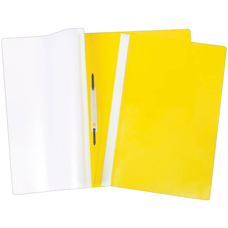 Папка-скоросшиватель А4 с прозрачной обложкой жёлтая (цена с НДС) - фото 1 - id-p73503411