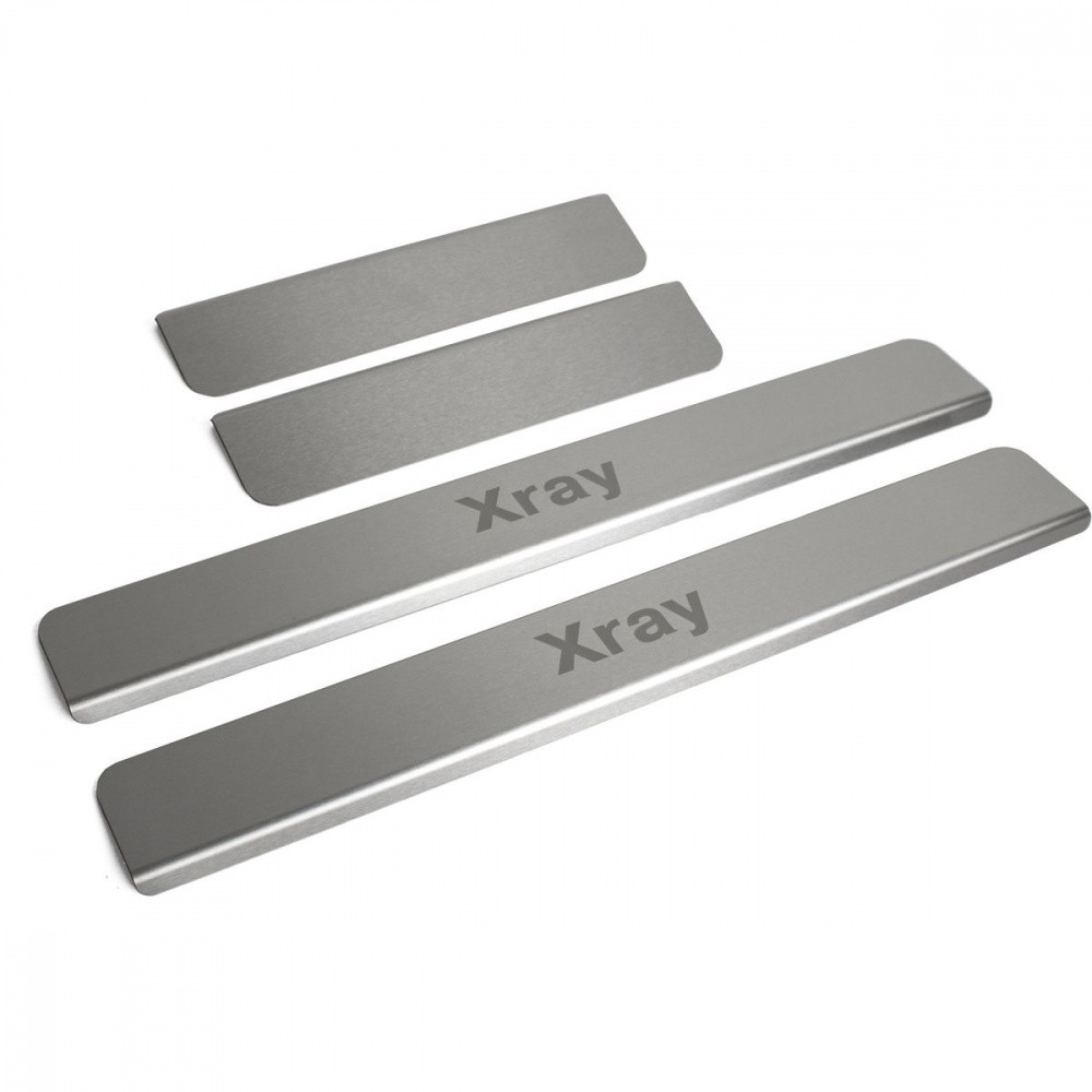 Накладки на пороги Lada XRAY 2016-, нержавеющая сталь, 4 шт. - фото 1 - id-p73502626