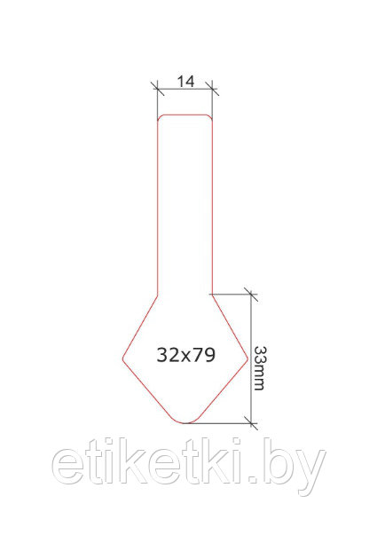 Этикетка самоклеющаяся 32х79