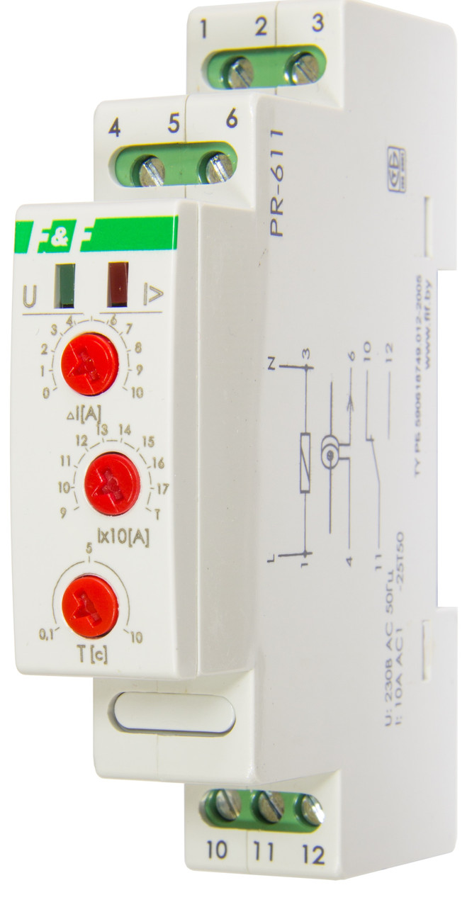 Реле тока PR-611-03 1NO/NC - фото 1 - id-p73596854