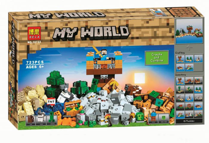 Конструктор Bela My World 10733 Набор для творчества (аналог LEGO Minecraft 21135) 723 детали - фото 1 - id-p73611959