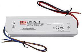 Компактный блок питания Mean Well пластик LPV-100-12 (12V, 100W, 8,3A, IP67)