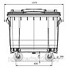 Пластиковый контейнер для мусора 660 л серый, фото 2