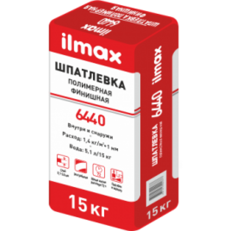 Шпатлёвка полимерная белая ilmax 6440 acrylcoat 15кг - фото 1 - id-p73693900