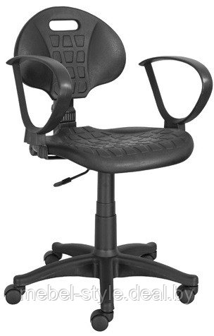Специальное кресло ВИТО GTP для лабораторий и производственных линий, стул VITO GTP полиуретан черный