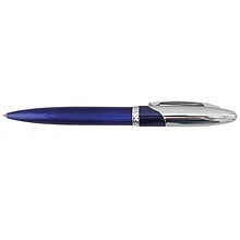 Ручка подарочная корпус серебристо-синий в футляре