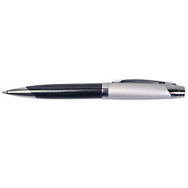 Ручка подарочная корпус серебристо-черный в футляре