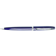 Ручка подарочная корпус синий с серебристой отделкой в футляре