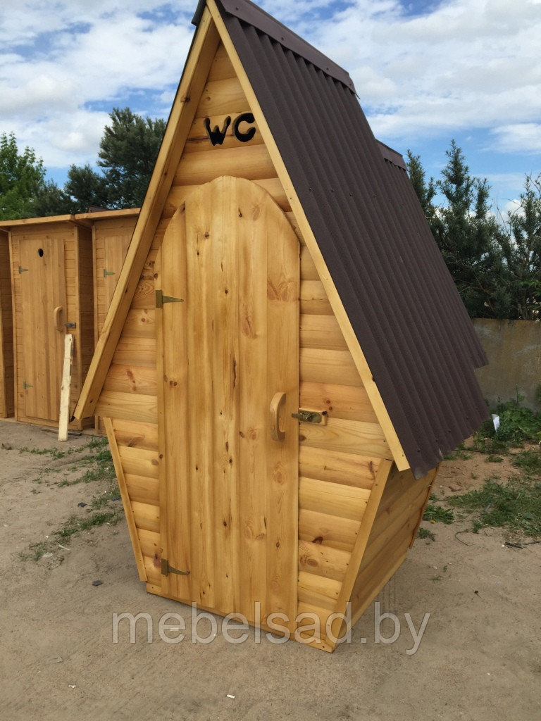 Туалет дачный деревянный "Теремок" блок хаус,крыша-ондулин - фото 3 - id-p73735473
