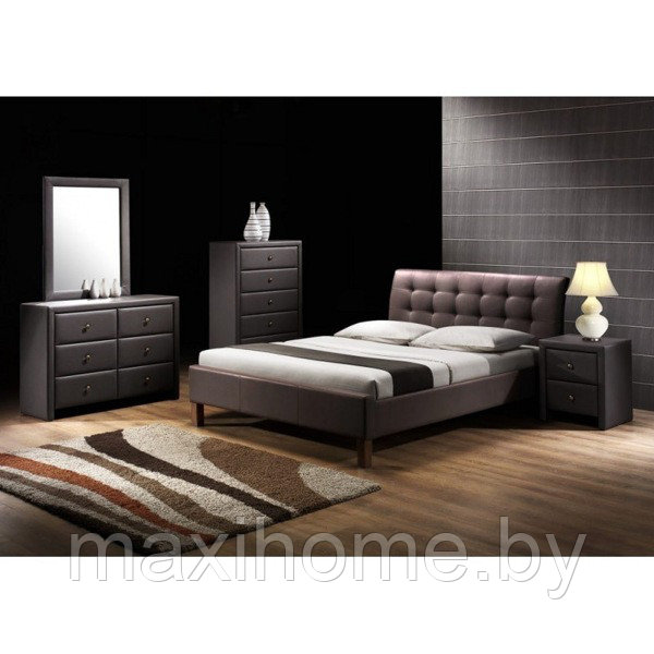 Кровать Halmar Samara темно-коричневая - фото 1 - id-p73736989