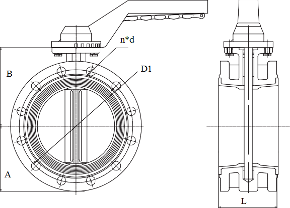 Затвор дисковый фланцевый с рукояткой ПА 300 DN50-150 мм